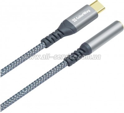 ������� USB-C to 3.5mm F 0.14m gray ColorWay (CW-AD-CJ)