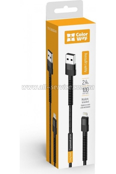 ���� ������ USB-A to Lightning 1.0m 2.4� black ColorWay (CW-CBUL063-BK)