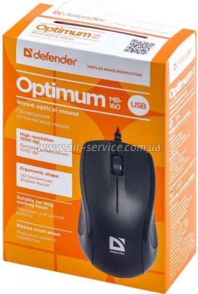 Defender Optimum MB-160 Black USB (52160)