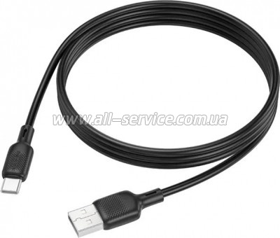 ���� ������ USB 2.0 AM to USB-C 1.0m silicone black BOROFONE (6941991115431)