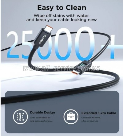 ���� ������ USB-C to USB-C 1.8m PD100W digital display silicone Choetech (XCC-1063)