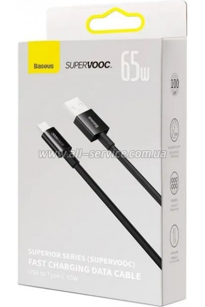 ���� ������ USB 2.0 AM to USB-C 1.0m Superior Fast Charging 60W black Baseus (CAYS000901)
