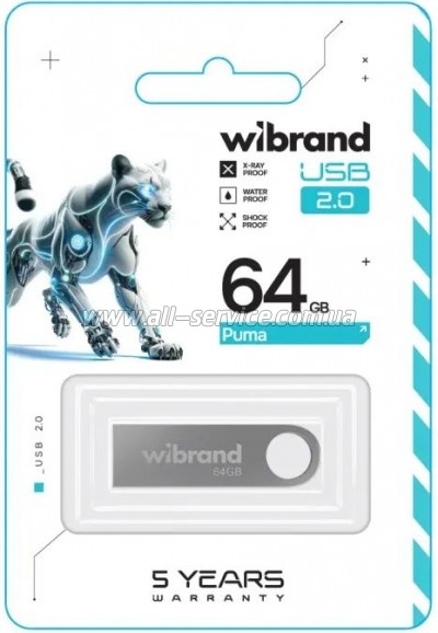  Wibrand 64GB Puma Silver USB 2.0 (WI2.0/PU64U1S)