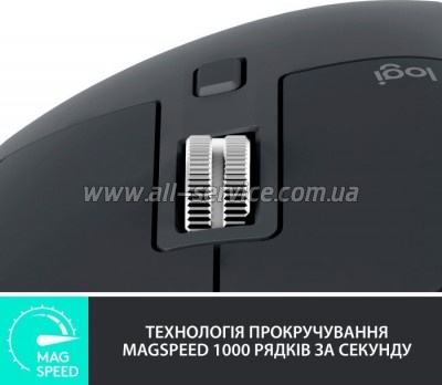  Logitech MX Master 3S Performance Wireless Mouse Bluetooth Graphite (910-006559)