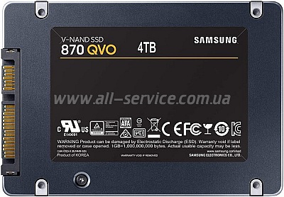 SSD  Samsung 870 QVO 4TB SATAIII 3D NAND QLC (MZ-77Q4T0BW)