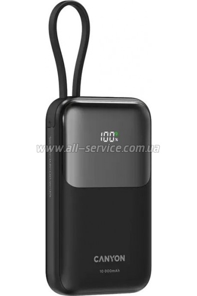   Canyon 10000mAh OnPower 101 PD/22.5W built-in cable Black (CNS-CPB101BK)