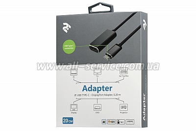  2 Type-C to DisplayPort, Alluminum, 0.2 (2E-W1404)
