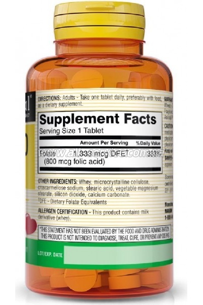  Mason Natural   800 , Folic Acid, 100  (MAV-06761)