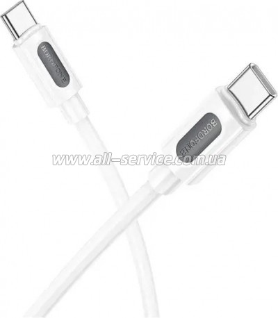 ���� ������ USB-C to USB-C 1.0m 60W silicone BX114 Structure white BOROFONE (6941991116919)