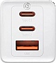 �������� ������� Baseus 2xUSB-C 65W + 1xUSB GaN + cable USB-C to USB-C 100W 1.0m white (CCGP120202)
