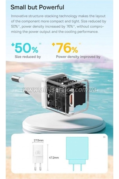 �������� ������� Baseus GaN5 USB-C 20W white (CCGN050102)