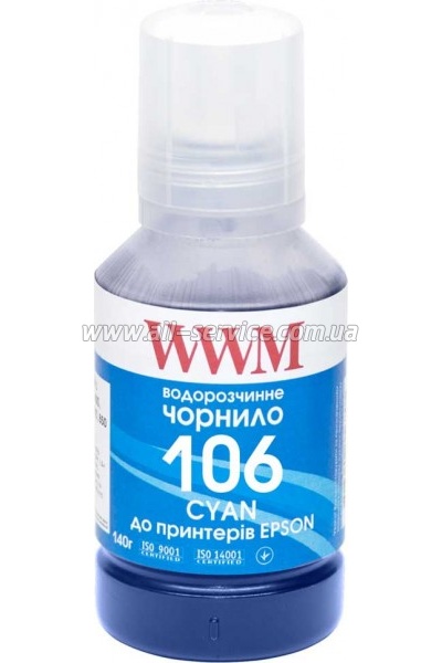 Чернила WWM 106 для Epson L7160/ 7180 140г Cyan (E106C) Чернила WWM 106 для Epson L7160/ 7180 140г Cyan (E106C)