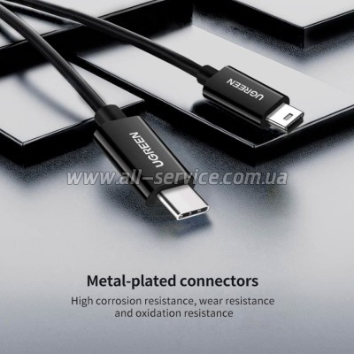 ���� ������ USB-C 2.0 AM to Mini 5P 1.0m US242 black Ugreen (50445)