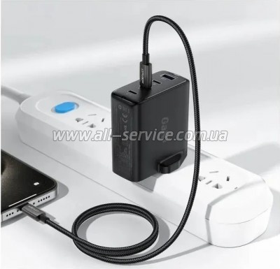 ���� ������ USB 2.0 AM to Lightning 1.2m 30W nylon black Acefast (6974316285410)
