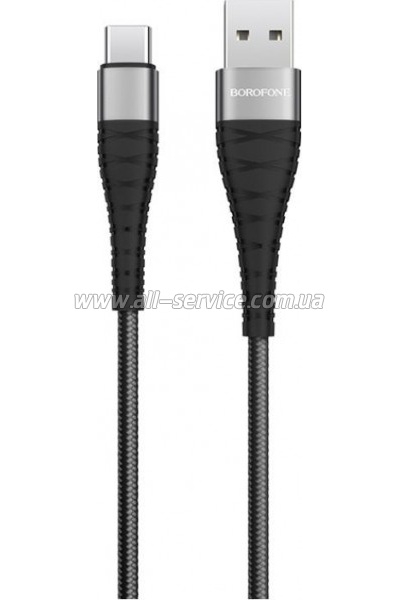 ���� ������ USB 2.0 AM to USB-C 1.0m 2.4A nylon BX32 black BOROFONE (6931474710451)