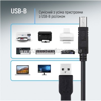 ������ ��� �������� USB 2.0 AM/BM 3.0m black ColorWay (CW-CBUB073-BK)