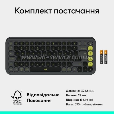  Logitech POP Icon Keys Bluetooth UA Graphite (920-013157)