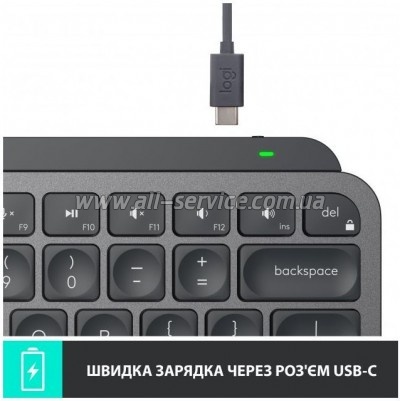  Logitech MX Keys Mini Wireless Illuminated UA Graphite (920-010498)