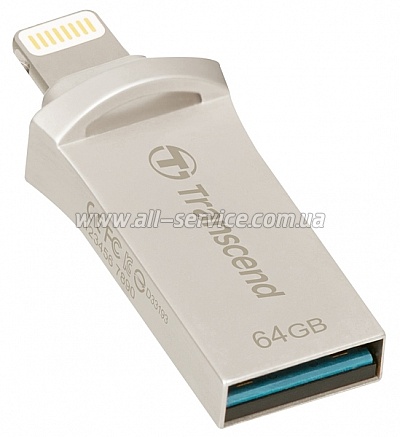  64GB Transcend Go 500 USB/ Lightning Silver (TS64GJDG500S)