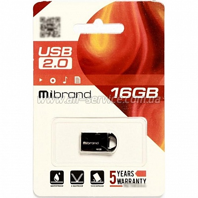  Mibrand 16GB Hawk Black USB 2.0 (MI2.0/HA16M1B)