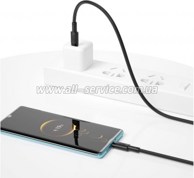 ���� ������ USB-C to USB-C 1.0m 100W braided black XO (NBQ199_�_Black)
