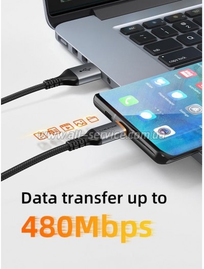 ���� ������ USB 2.0 AM to USB-C 1.5m Cabletime (CA915224)