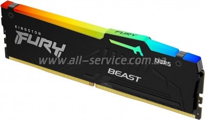     DDR5 64GB 5600 MHz Beast RGB EXPO Black Kingston Fury (ex.HyperX) (KF556C36BBEA-64)