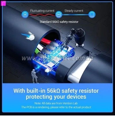 ���� ������ USB 2.0 AM to USB-C 1.5m 3A black Vention (COKBG)