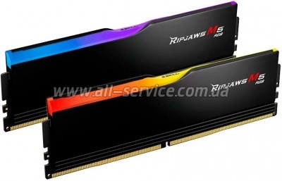     DDR5 64GB (2x32GB) 6000 MHz Ripjaws M5 RGB Matte Black G.Skill (F5-6000J3040G32GX2-RM5RK)