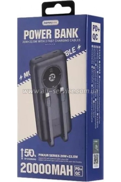 ������� ������������� Remax 20000mAh PD 22.5W Black (RPP-38 / 45364)