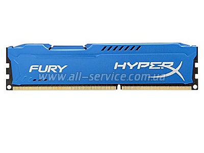  8Gb KINGSTON HyperX OC DDR3, 1600Mhz CL10 Fury Blue Retail (HX316C10F/8)