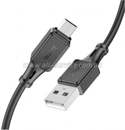 ���� ������ USB 2.0 AM to Micro 5P 1.0m Assistant silicone X101 black HOCO (6942007604055)