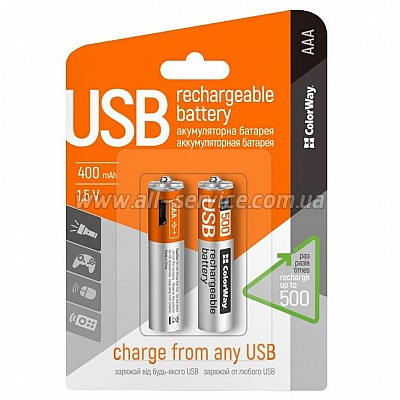  ColorWay AA micro USB 400  1.5 (Li-Polymer) (2) (CW-UBAAA-01)