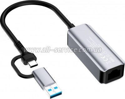 ������� USB-C + USB A to RJ45 Ethernet 1000Mbps ColorWay (CW-AD-CRG)