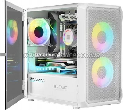  Logic concept PORTOS MESH+GLASS ARGB fans 3x120mm WHITE (AM-PORTOS-20-0000000-0002)