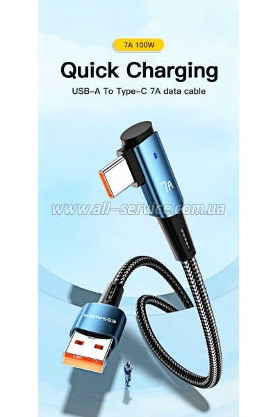 ���� ������ USB 2.0 AM to USB-C 1.0m 100W 90� corner black Essager (EXCWT7A-CG01-P)