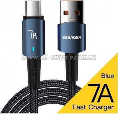 ���� ������ USB 2.0 AM to USB-C 1.0m 7A 100W blue Essager (EXC7A-CG03-P)