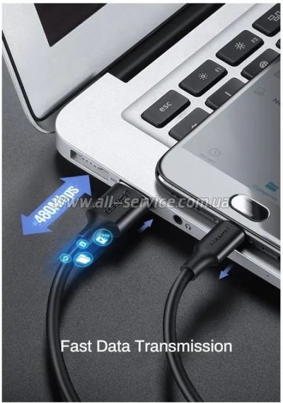 ���� ������ USB 2.0 AM to Micro 5P 0.5m 2A US289 black Ugreen (60135)