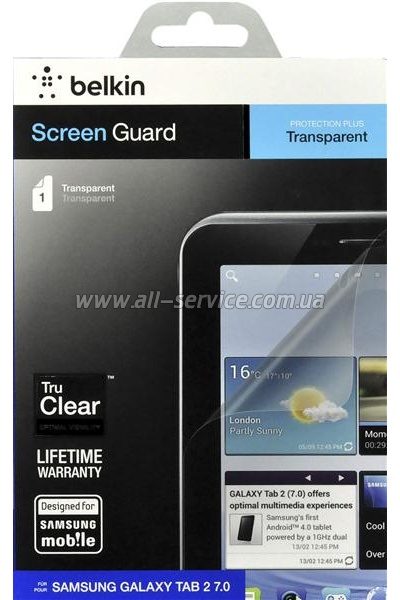   Galaxy Tab2 7.0 Belkin Screen Overlay CLEAR (F8N839cw)