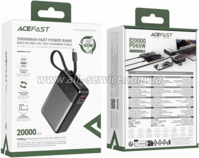   Acefast M21 20000mAh Black Gray (6974316283898)