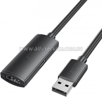 ���� ������ USB 2.0 AM/AF 25.0m Active black Vention (CBKBS)