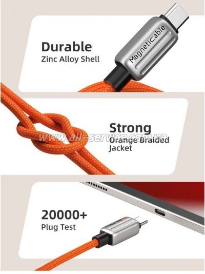 ���� ������ USB-C to USB-C 2.0m PD 240W magnetic Cabletime (CA915729)