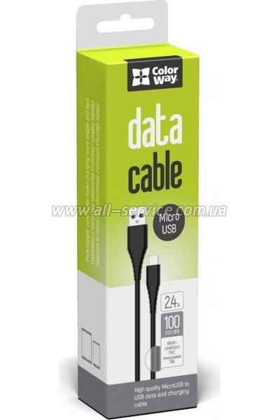 ���� ������ USB 2.0 AM to Micro 5P 1.0m black ColorWay (CW-CBUM025-BK)
