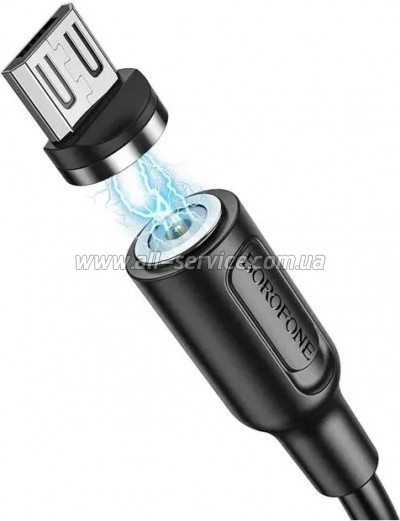 ���� ������ USB 2.0 AM to Micro 5P 1.0m 2.4A magnetic BX41 black BOROFONE (6931474738455)