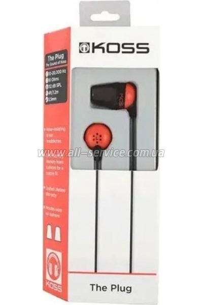 �������� Koss The Plug Noise Isolating Red (196768.101)