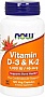  Now Foods  D3  2, Vitamin D-3 & K-2, 1,000  / 45 , 120 (NOW-00369)