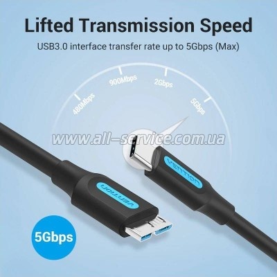 ���� ������ USB-C to Micro BM 0.5m 2A Vention (CQABD)