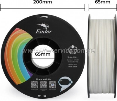 ������� ��� 3D-�������� Creality PLA+ 1��, 1.75��, white (3301010305)