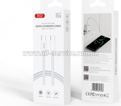 ���� ������ USB-C to USB-C 1.0m 60W white XO (NBQ260A_�_White)