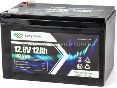 ������� LiFePo4 Longttech 12.8V 12Ah (LAR1212-LT12-R32)